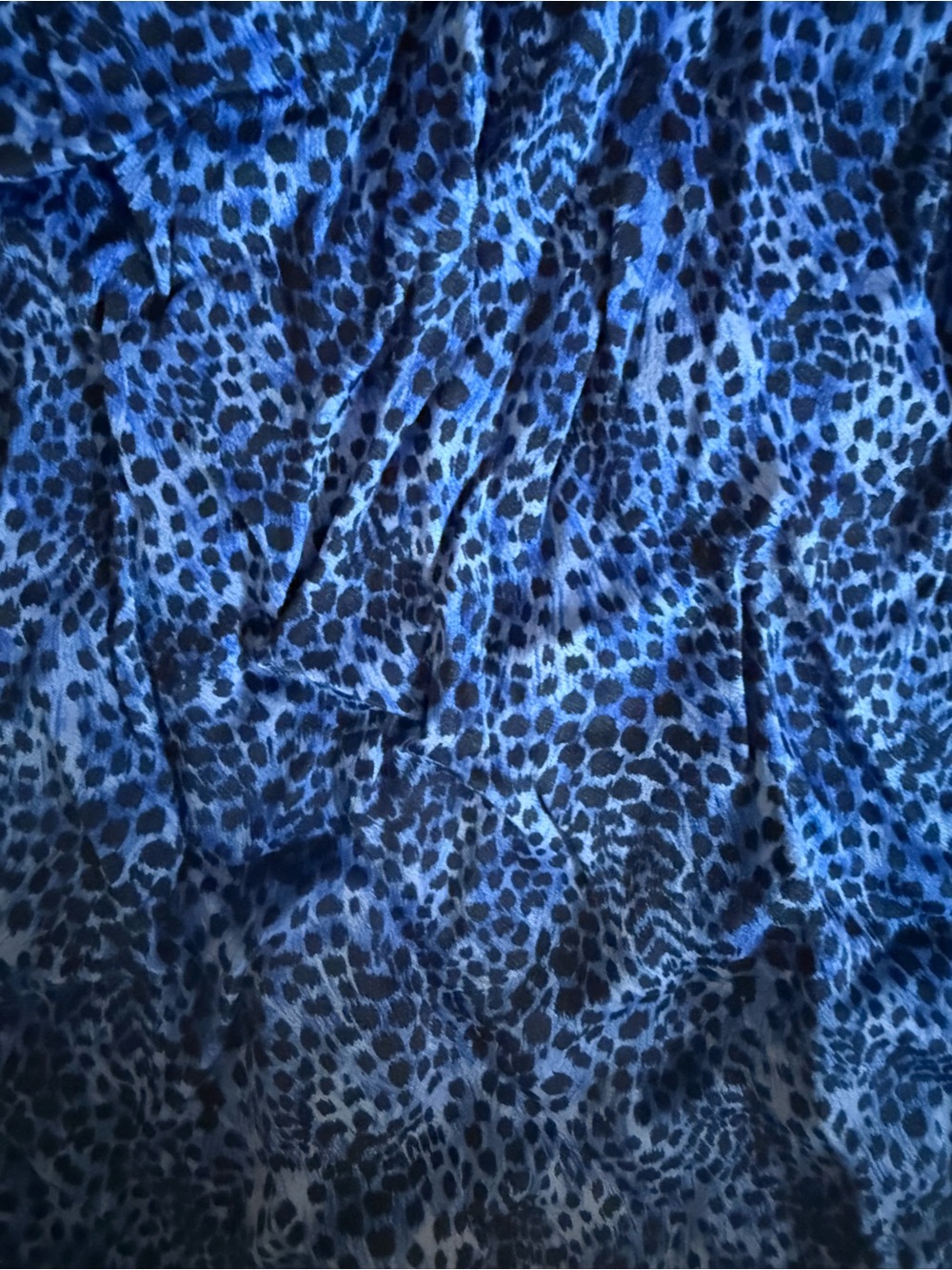 Blue Leopard Printed Women's Midi Skirt - Picture 3 of 3